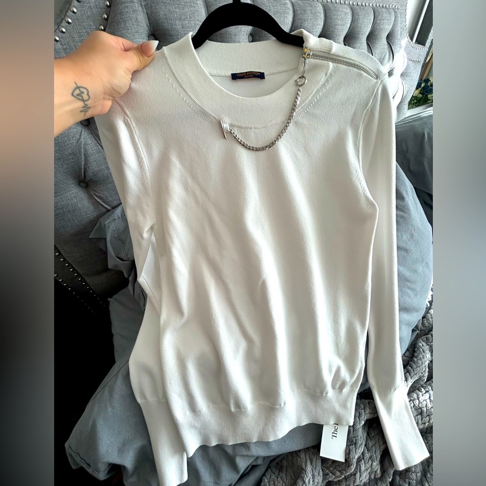 Louis Vuitton Crew Neck sweater with silver hardware